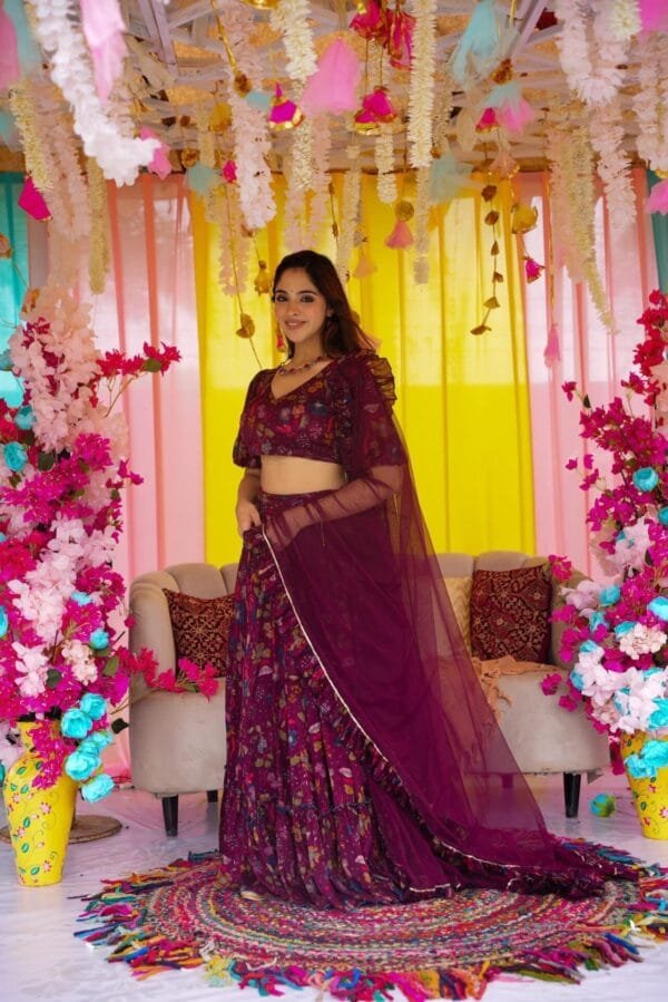 Sapphire graceful chinon lehenga set - Image 2