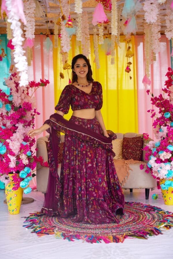 Sapphire graceful chinon lehenga set - Image 3