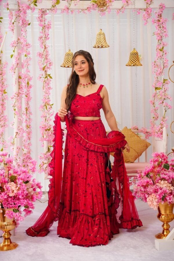 VERMILION BLISS CHINON LEHENGA SET - Image 2