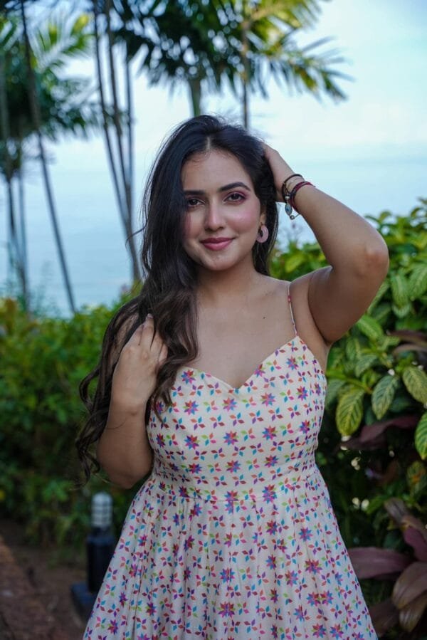Ruched chanderi dress - Image 2