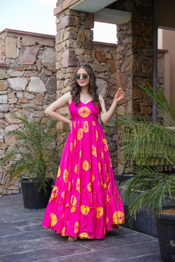 Gravity pink Viscos silk dress - Image 2