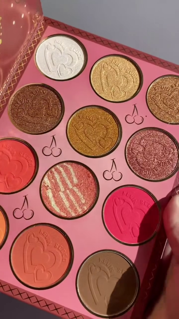 Vibrant Multi-Finish Eyeshadow and Face Palette Duo Featuring Bold Mattes, Shimmers, and Glitter Shades in Playful and Glamorous Color Stories - Image 2