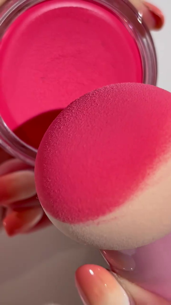 Vibrant Cream Blush Duo – Buildable, Blendable Multi-Use Formula for Cheeks & Lips with Seamless Sponge Application – Bright Pink & Coral Shades for a Natural Radiant Glow - Image 2