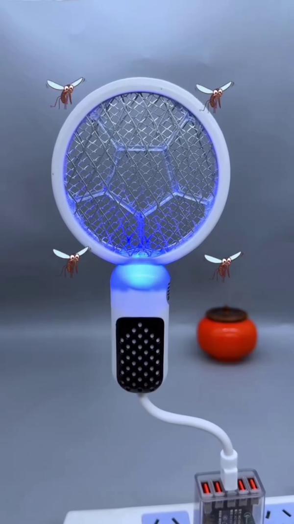 Versatile USB-Powered LED Fan with Adjustable Gooseneck, Mosquito Zapper Racket, and Handy USB Charging Hub – Perfect for Cooling, Insect Control, and Efficient Charging in Any Space - Image 3