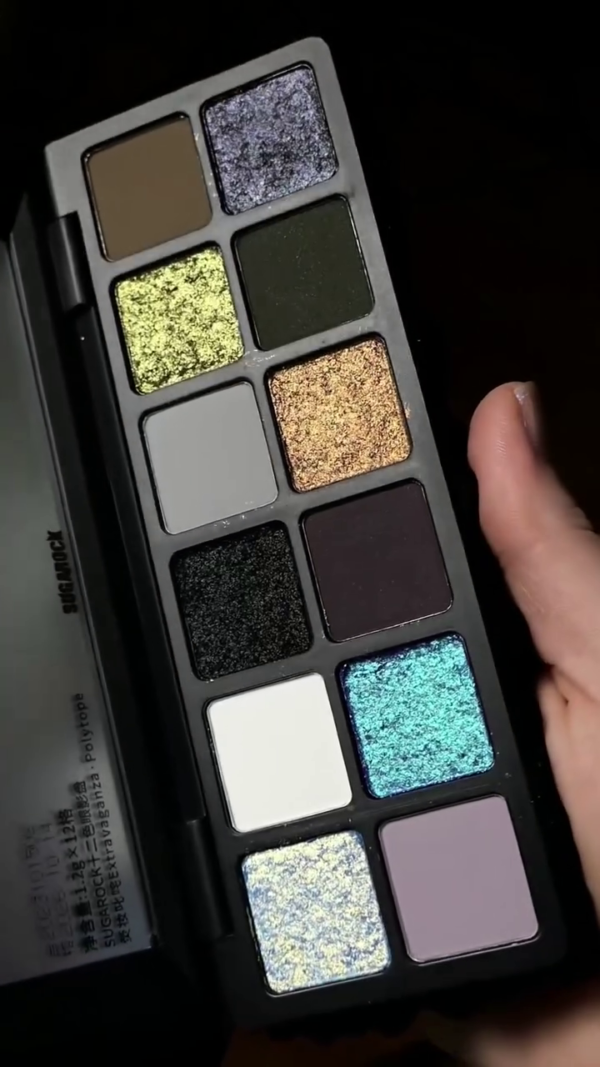 Sugarock Extravaganza Polytope Eyeshadow Palette – A Captivating Collection of Rich Mattes, Vibrant Metallics, and Stunning Multichrome Shimmers for Bold and Versatile Eye Looks
