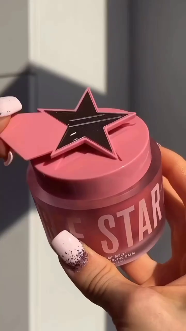 Freestar Beauty ‘Make Me Melt’ Pink Makeup Removing Balm with Built-in Star-Shaped Spatula and Freestar Eyeshadow Palette Featuring Five Rosy Hues in a Travel-Friendly Compact with Mirror