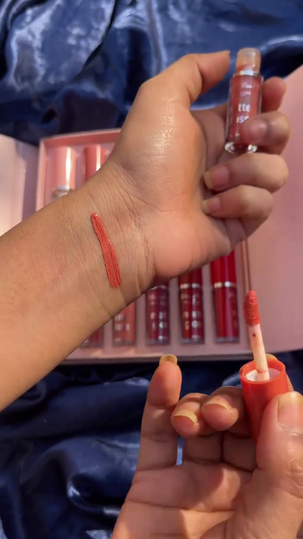 12-Piece Matte & Glossy Liquid Lipstick Collection – Long-Lasting, High-Pigment, Velvet Finish Lip Colors in a Luxury Pink Gift Box - Image 3