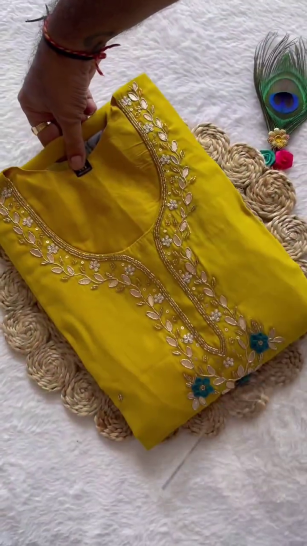 Mustard Yellow Embroidered Kurta Set with Teal Floral Printed Dupatta – A Pop of Tradition and Charm