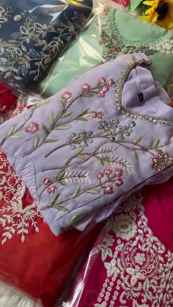 Elegant Collection of Designer Embroidered Kurtis in Rich Shades – Featuring Intricate Thread, Sequin, and Bead Work on Soft Fabrics with Floral, Leaf, and Traditional Motifs – Perfect for Festive Wear, Ethnic Celebrations, and Special Occasions - Image 3