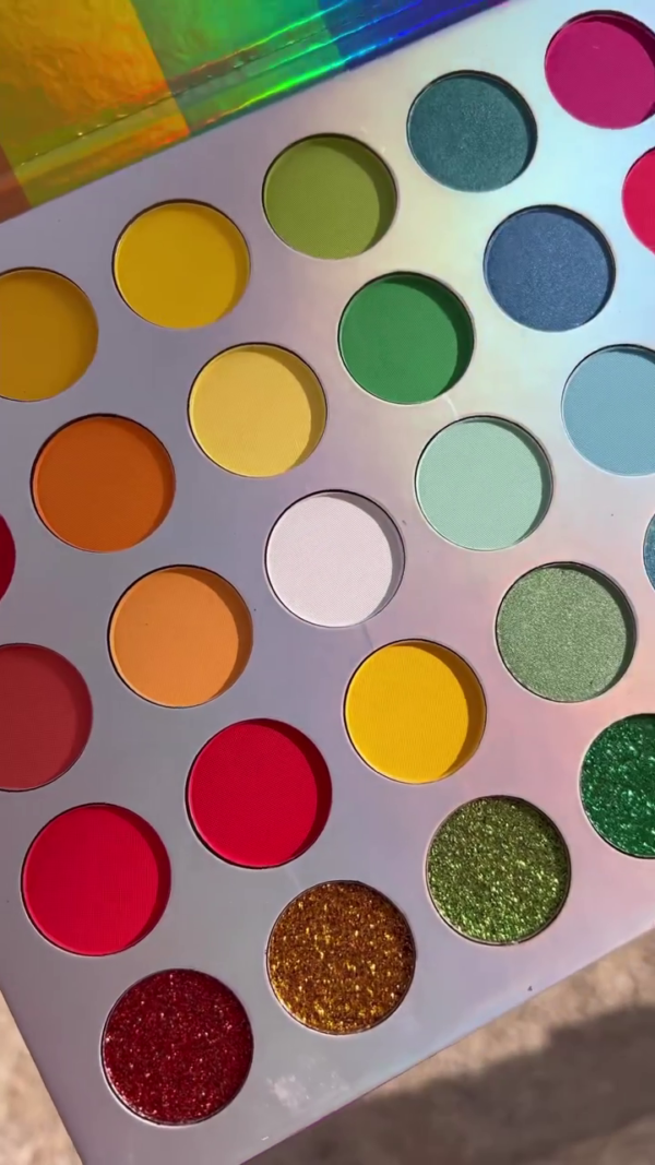 35 Color Ultra Pigmented Eyeshadow Palette – Matte, Shimmer & Glitter Finish – Bold Reds, Sunny Yellows, Earthy Greens, Ocean Blues & Sunset Oranges - Image 2