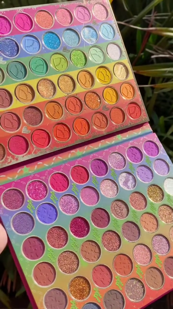 Ultimate Rainbow Color Explosion Eyeshadow Palette with Highly Pigmented Matte, Metallic, and Glitter Shades – Bold, Bright, and Blendable Formula for Creative Eye Makeup Looks