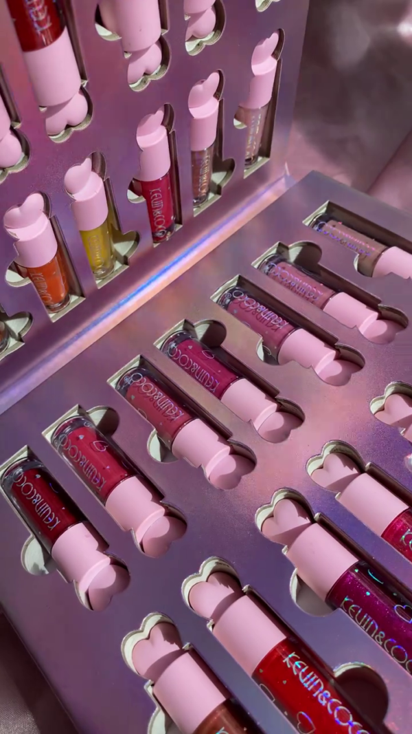 Romantic Heart-Cap Lip Gloss and Liquid Lipstick Set by Kelim&CoCo – 20-Piece Collection Featuring Matte, Glossy, and Glitter Shades in Vibrant Reds, Nudes, Pinks, and Corals with Smooth Texture and High Pigment Finish for All-Day Wear - Image 2