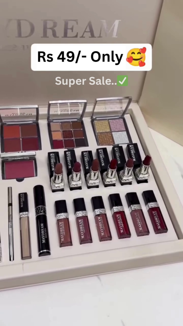 All-in-One Professional Makeup Kit Box with Eyeshadow Palettes, Lipsticks, Blush, Compact, Foundation, Eyeliner, Mascara, and Lip Gloss – Complete Cosmetic Set for Daily Use and Gifting - Image 2
