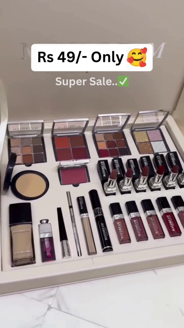 All-in-One Professional Makeup Kit Box with Eyeshadow Palettes, Lipsticks, Blush, Compact, Foundation, Eyeliner, Mascara, and Lip Gloss – Complete Cosmetic Set for Daily Use and Gifting
