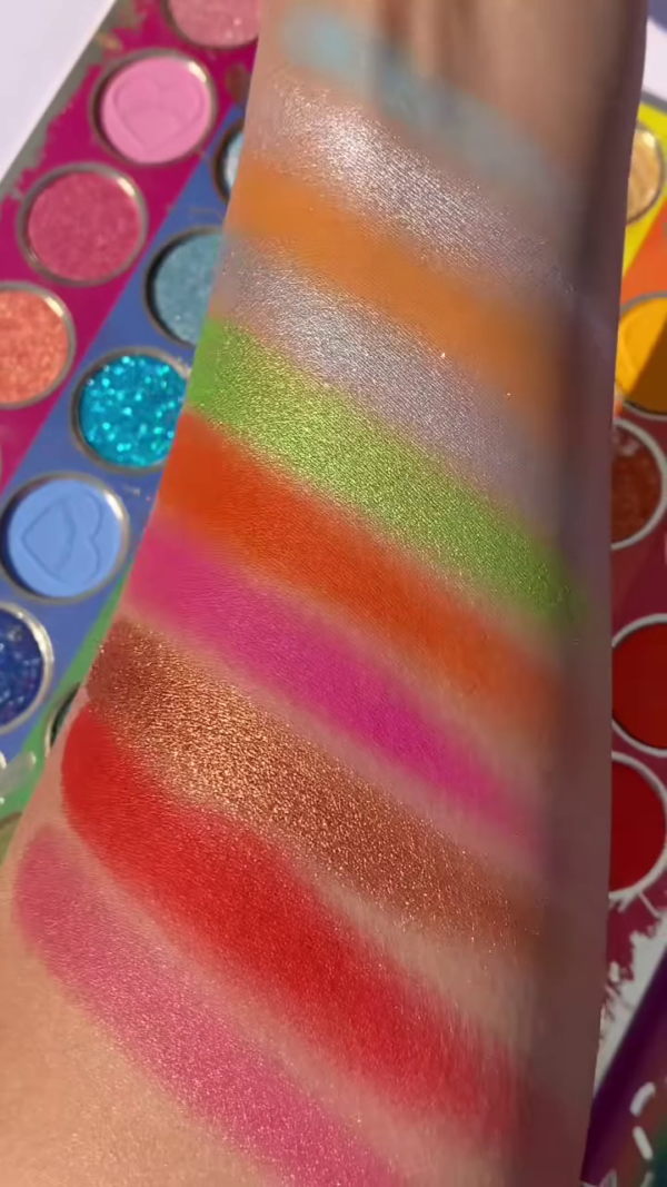 Ultimate Rainbow Color Explosion Eyeshadow Palette with Highly Pigmented Matte, Metallic, and Glitter Shades – Bold, Bright, and Blendable Formula for Creative Eye Makeup Looks - Image 3