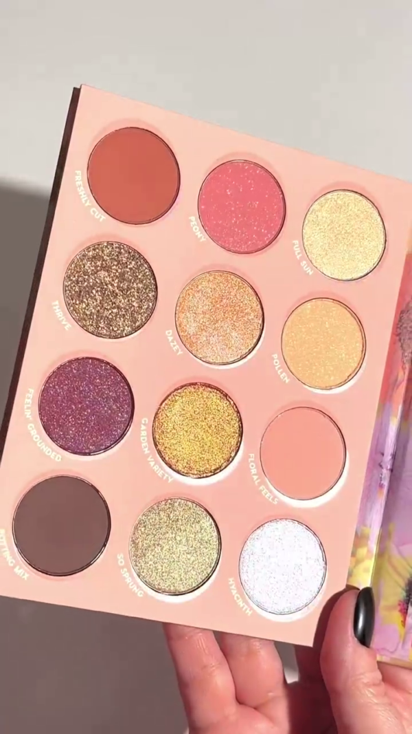 Vibrant Floral Eyeshadow Palette with Sparkling and Matte Shades for Bright, Bold Eye Looks - Image 2