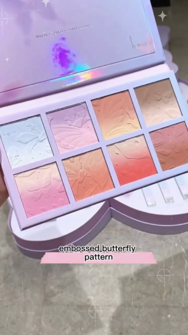 Magical Butterfly-Shaped Makeup Kit with Eyeshadows, Lipsticks, Brushes, and More - Image 2