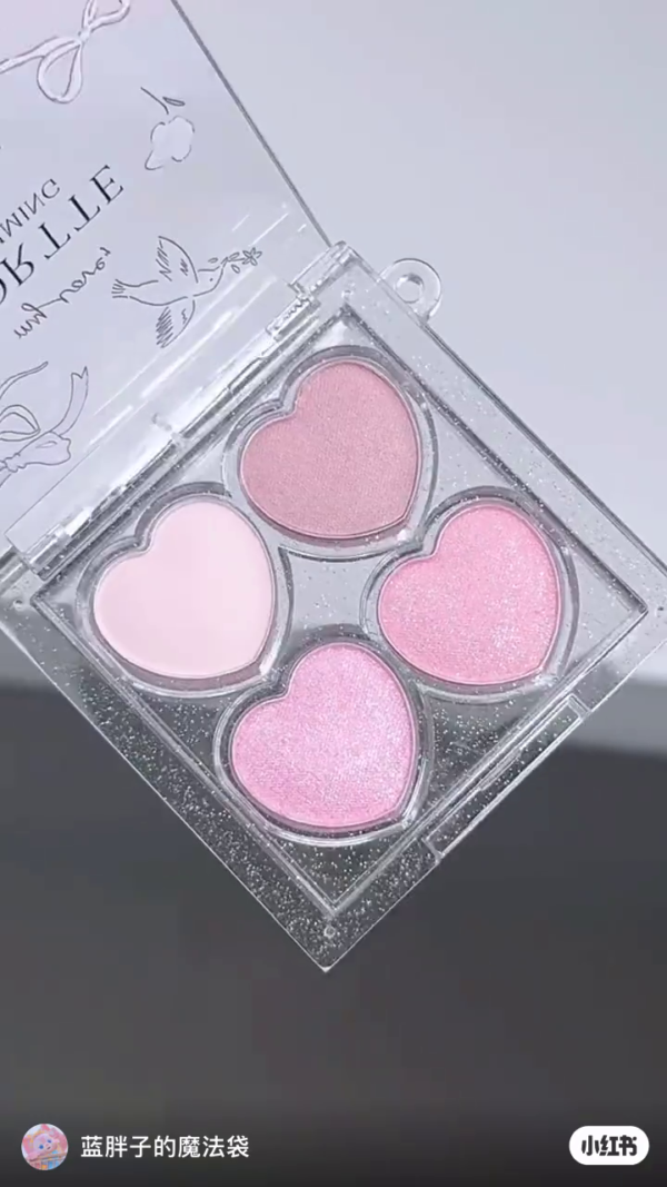 Sweetheart Blush & Highlighter Quad – 4 Soft Pink Shades for a Subtle, Radiant Glow - Image 2
