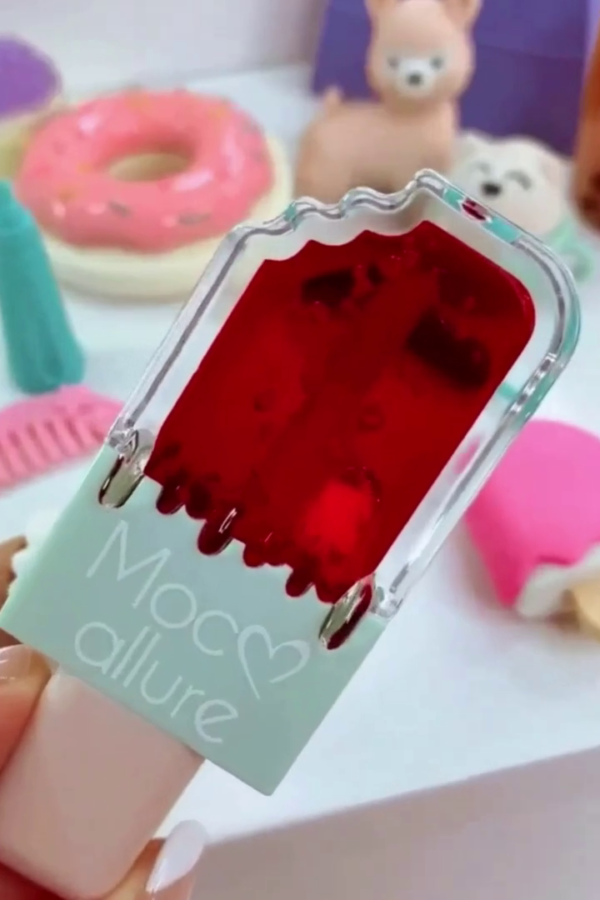 Adorable Popsicle-Inspired Lip Gloss by Mocc Allure – Red Tint with Cute Packaging
