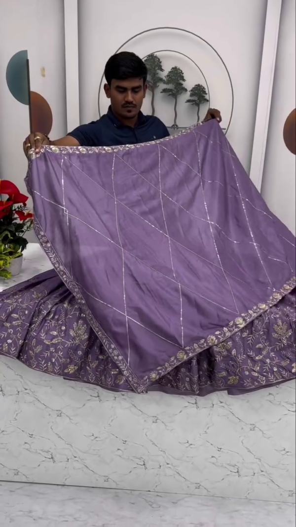 Regal Purple Choli Set with Vibrant Floral Printed Dupatta – A Striking Fusion of Traditional Elegance and Modern Charm, Perfect for Festive Occasions and Celebrations - Image 3