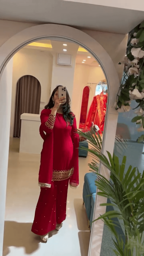 Elegant Embroidered Anarkali Suits in Maroon and Green with Intricate Thread Work and Colorful Detailing